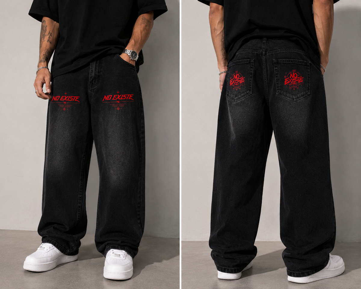 Men's Vintage Wash Wide Leg Jeans