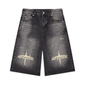 Men’s Vintage Wash Wide Leg Denim Shorts