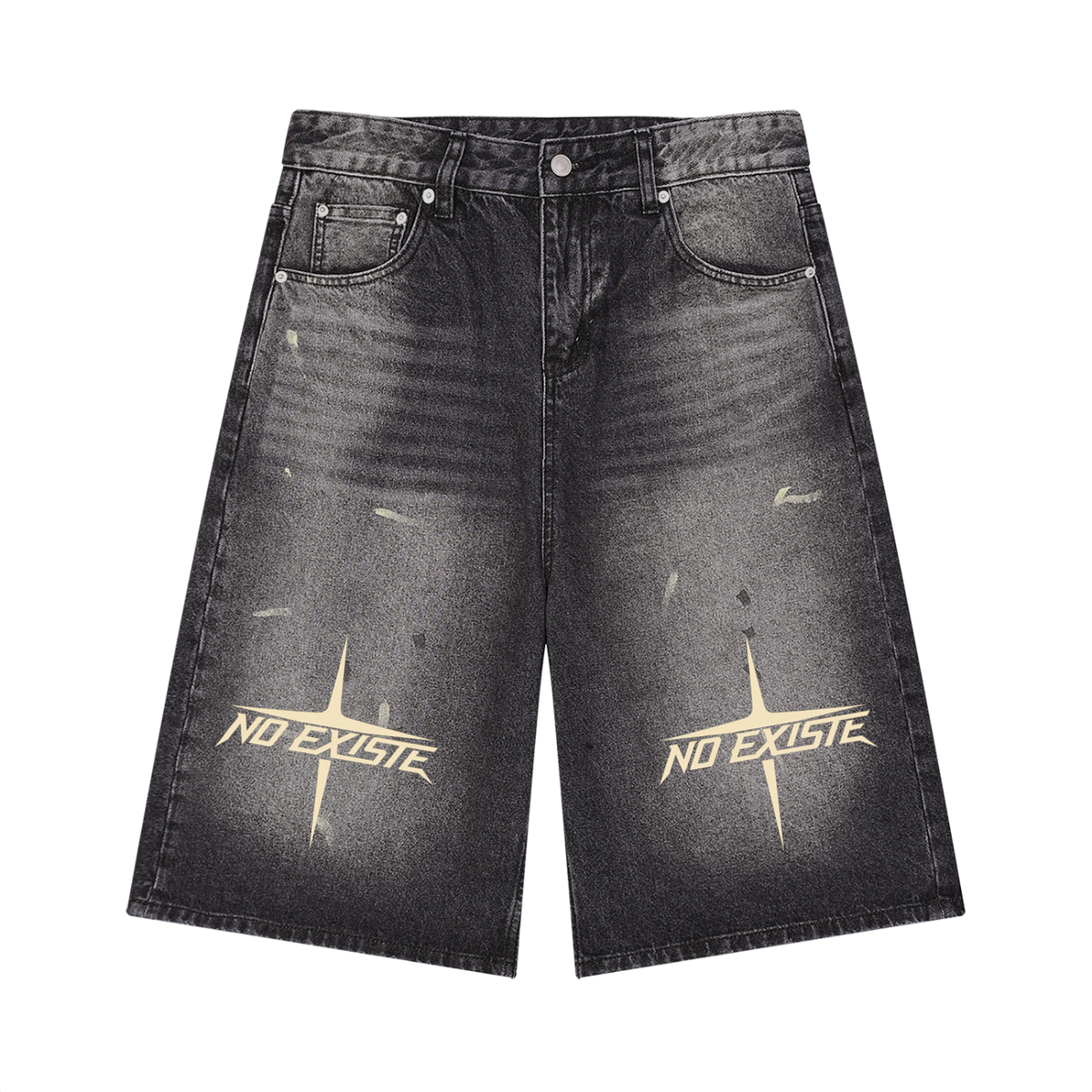 Men’s Vintage Wash Wide Leg Denim Shorts