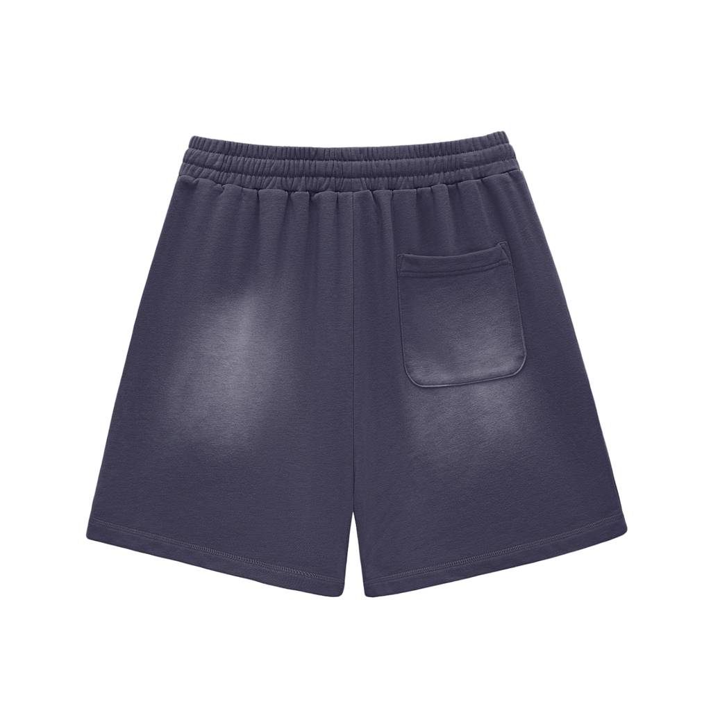 Sun Fade Raw Edge Cotton Shorts